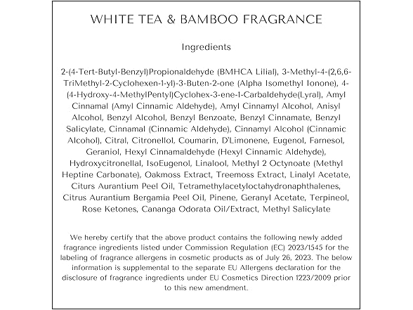 Scentuaire 15ml White Tea & Bamboo Oil