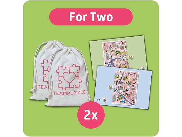 TEAMPUZZLE: Paris – 1000pc Jigsaw Puzzle, Designed for Two