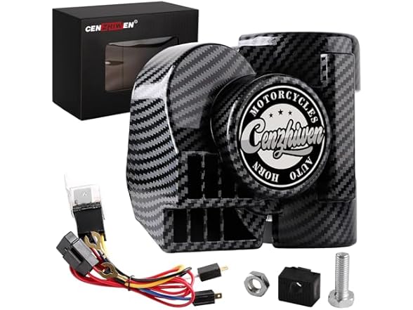 Motorcycle Air Horn Kit 12V 150db (Carbon Fibre)