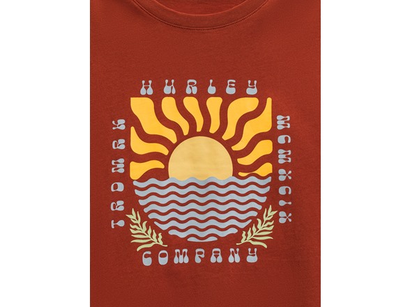 Hurley Sea Rays Graphic Tee - Rust Red