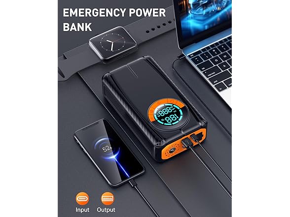 HIPOM Jump Starter with Air Compressor