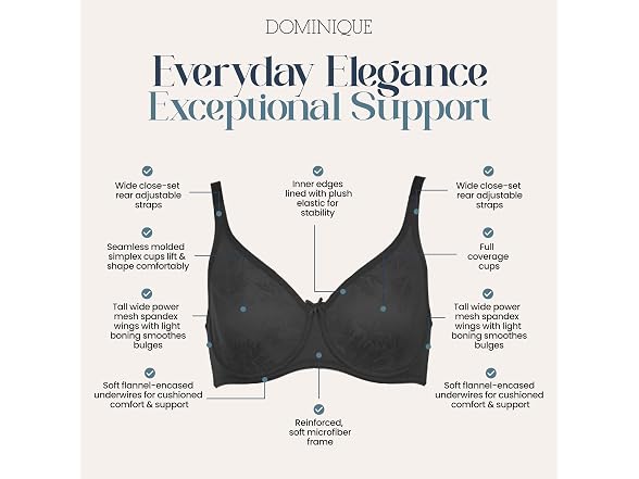 Dominique Women (32F) Lila Lace Everyday Bra