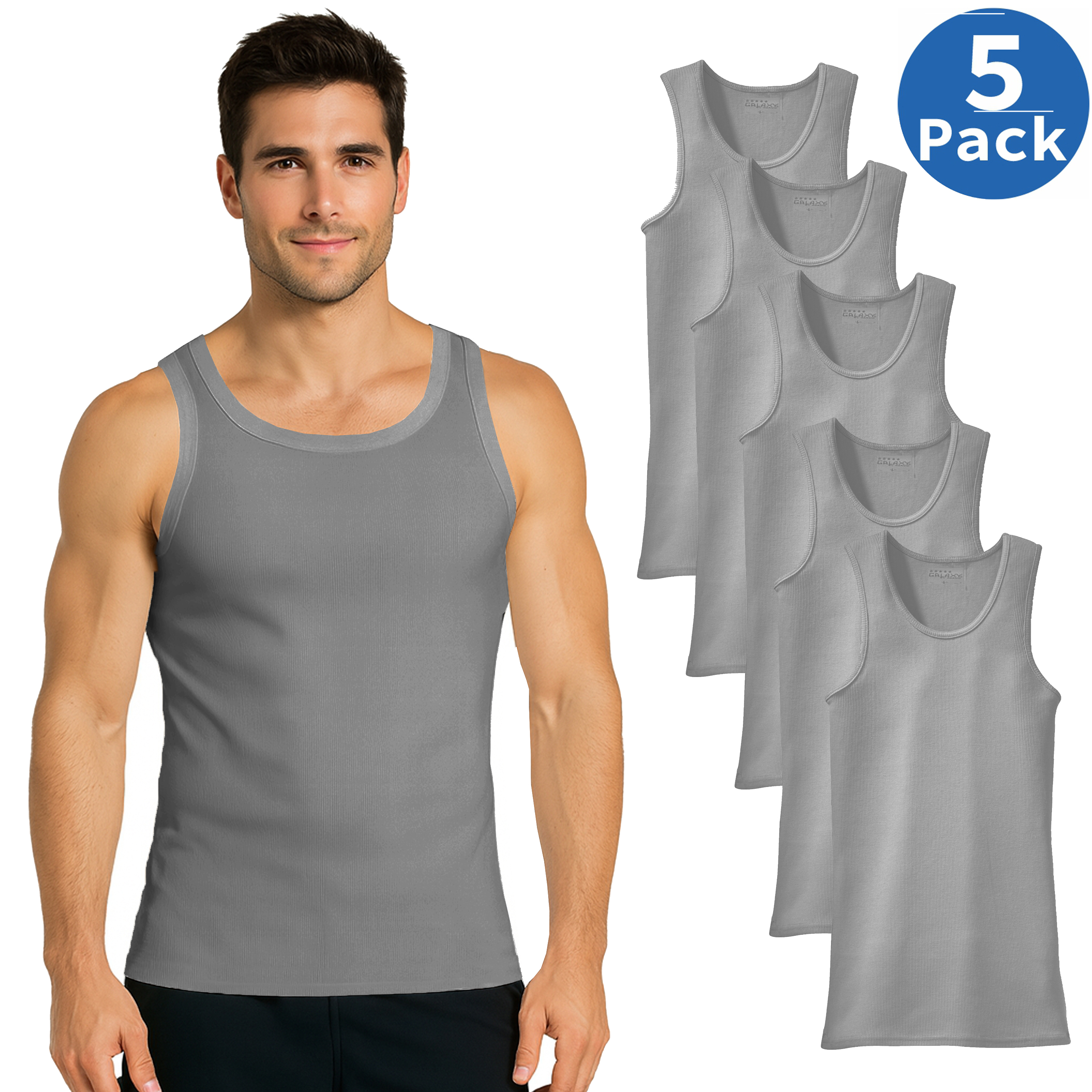 Mens Ribbed Classic Tank Tops (S-2XL) - Gallery 19