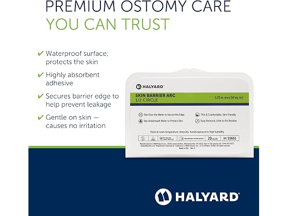 HALYARD Ostomy Elastic Half-Circle Hydrocolloid