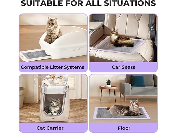 Earth Vibe Cat Pads Refills for Litter Box: Cat Litter Mat