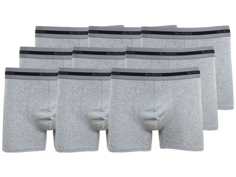 BLU ROCK WC-----J/MBB-565 / HG-HG-HG / S Small Mens Cotton Flex Stretch Boxer Briefs Heather Grey x9
