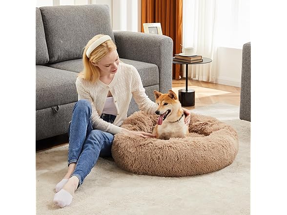 FITION Dog & Cat Bed for Indoor Cats Calming Bed