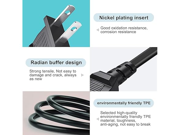 zonbto AC Power Cord for Xbox and PS