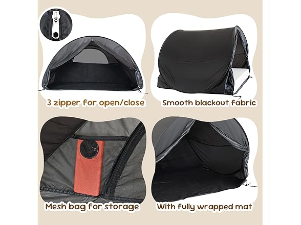 LEEDOR® Pop Up Bed Tent with Mesh & Shade Cloth Window