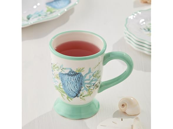 Cerified International Sea Glass Porcelain Mugs, Set of 4