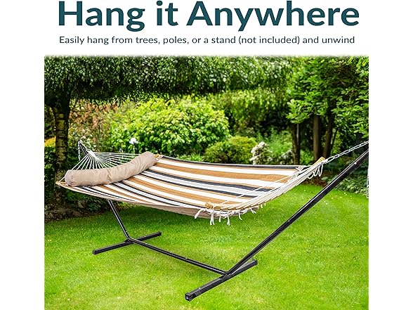 Sunnydaze Outdoor Hammock with Spreader Bar Calming Desert