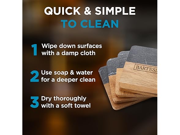 Bartesian Wooden Cutting Board & Drink Coaster Set