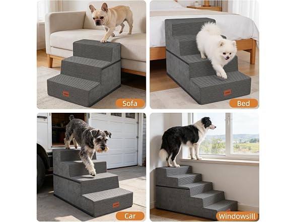 NAPWAYS Dog Stairs for Small Dogs, 18"