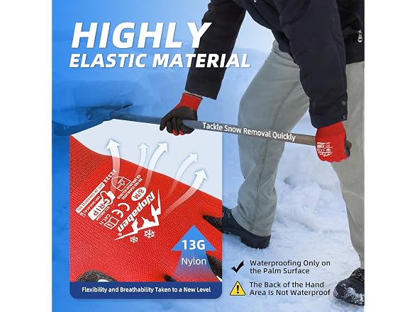 Winter Work Gloves, 3 Pairs, XL
