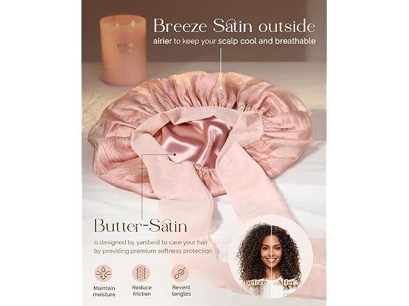 YANIBEST Breathable Soft Silk Bonnet