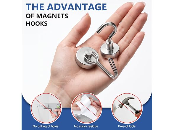 Tiergrade Magnetic Hooks, 6 Pack