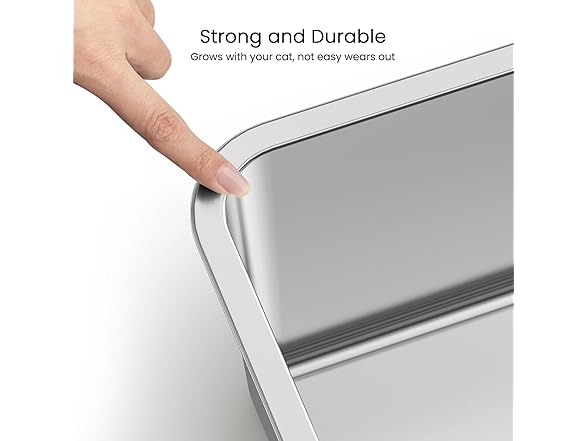 PWTAA Stainless Steel Cat Litter Box