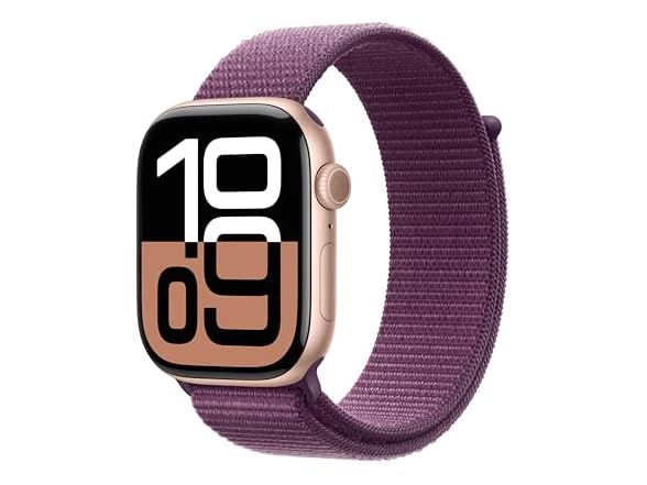 Rose Gold Aluminum Case with Plum Sport Loop