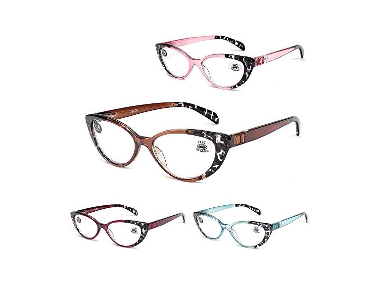 4 PACK Cat Eye Reading Glasses