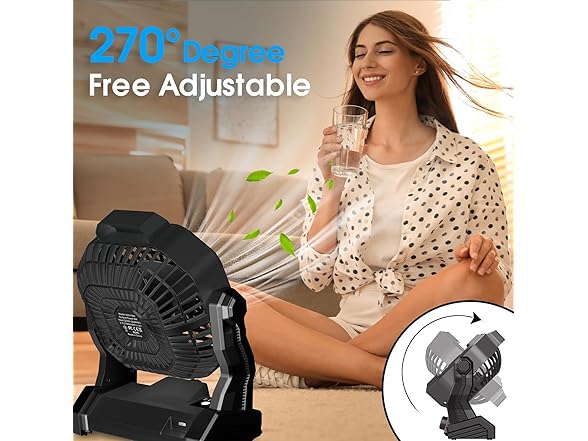 Camping Fan with LED Lantern