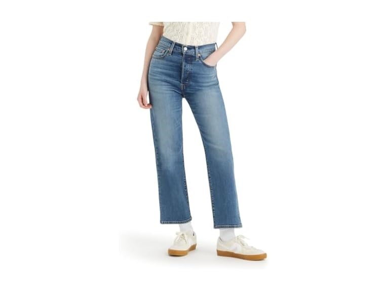 Levi's Women's Ribcage Straight Ankle Jeans, (New) Blue, 28