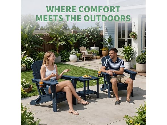 Takywep Folding Adirondack Chairs Set of 2 - Gallery 4