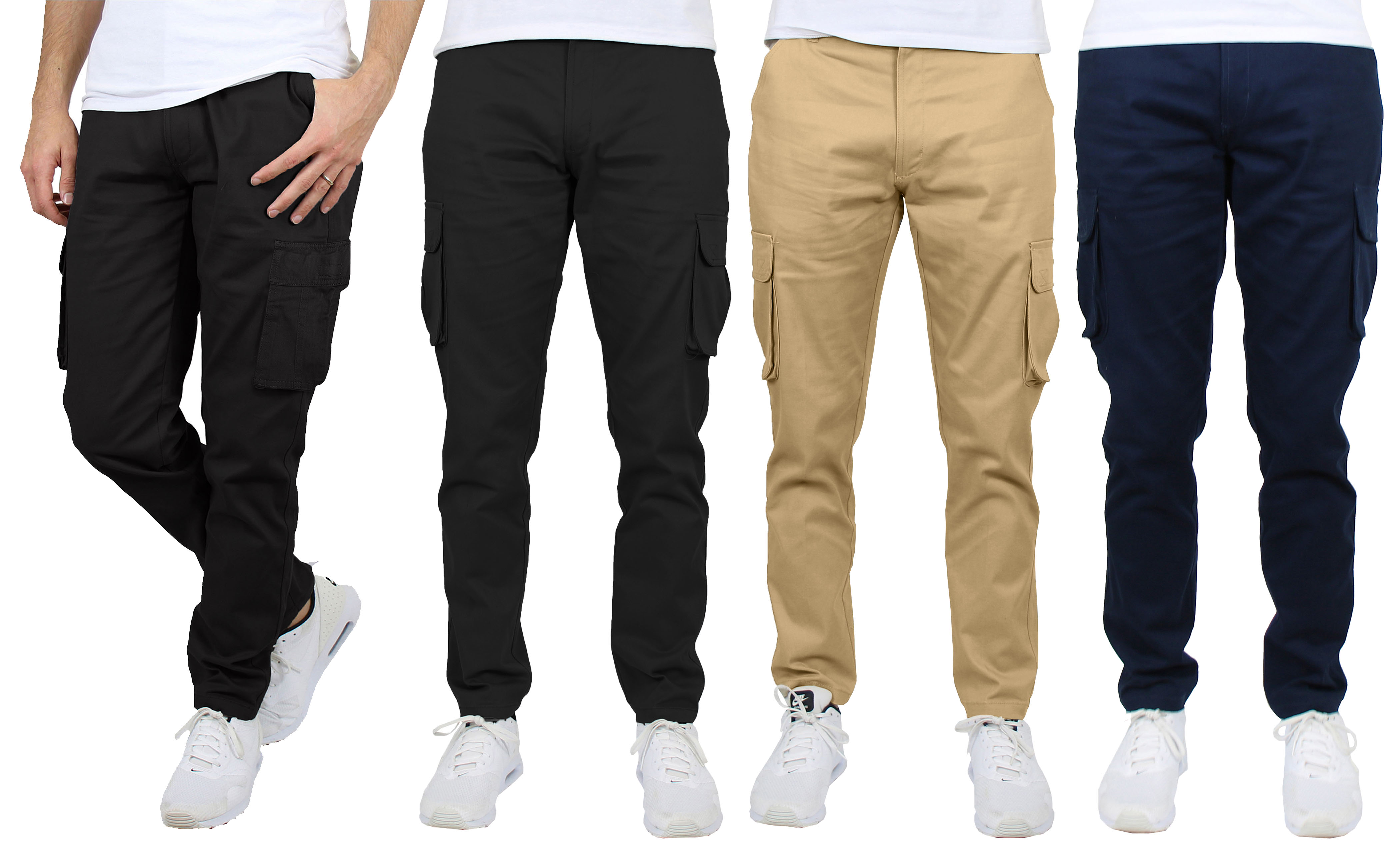 3Pk Asst Mens Flex Stretch Cargo Pants - Gallery 9