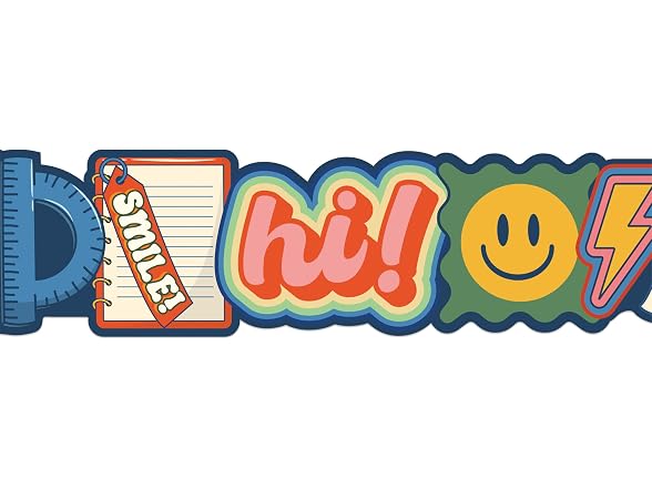 Eureka 846362 S'Cool Era School Icons Extra Wide Border