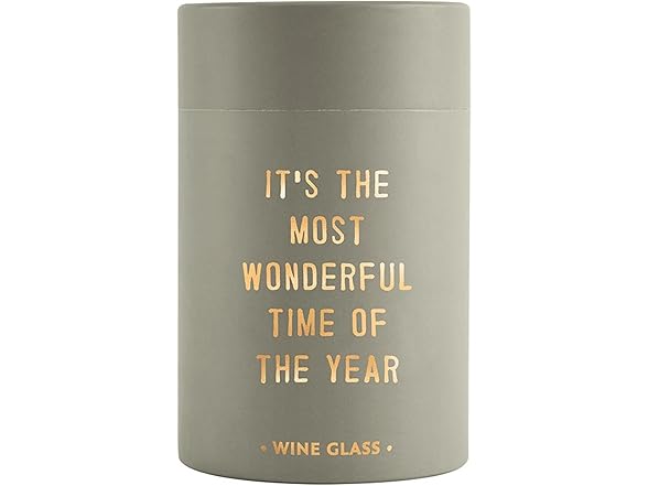 Santa Barbara Design Studio Holiday Stemless Wine Glass Gold Foil
