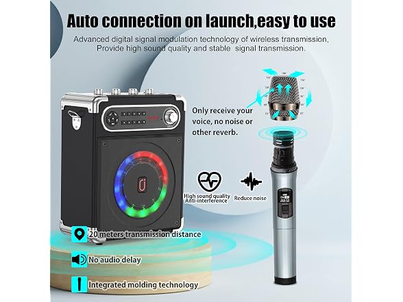 JAUYXIAN PA Speaker 2 Wireless Mics