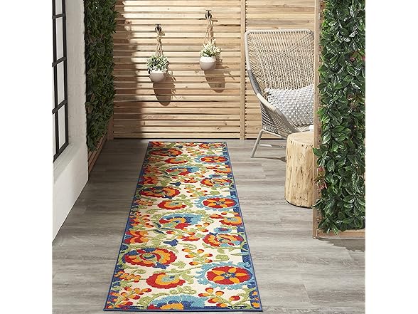 Nourison Home Aloha 2'3" x 10' Multicolor Outdoor