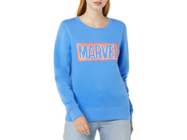 Amazon Essentials Disney Marvel Star Wars Princess Women's Fleece Crew Sweatshirts