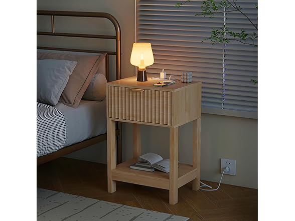 Nasonet Oak Nightstands with Drawer
