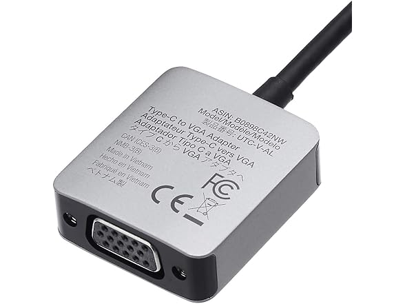 Amazon Basics USB-C to VGA Adapter, Alum