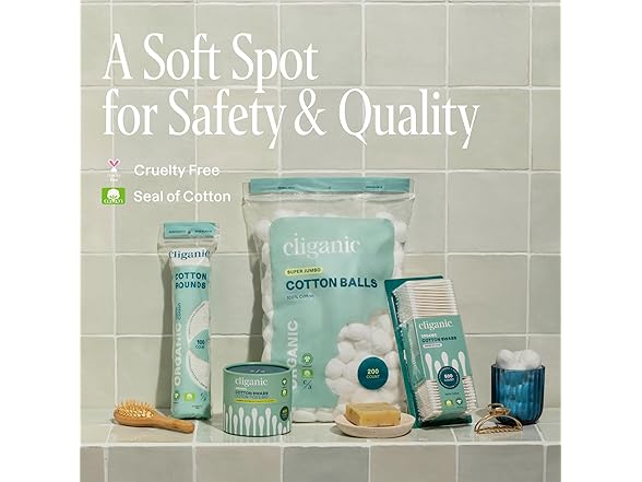 Cliganic Premium Cotton Rounds for Face