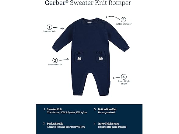 Gerber Baby Boys Romper (18M)