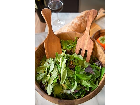 Ironwood Large Salinas Salad Bowl Set, Acacia Wood