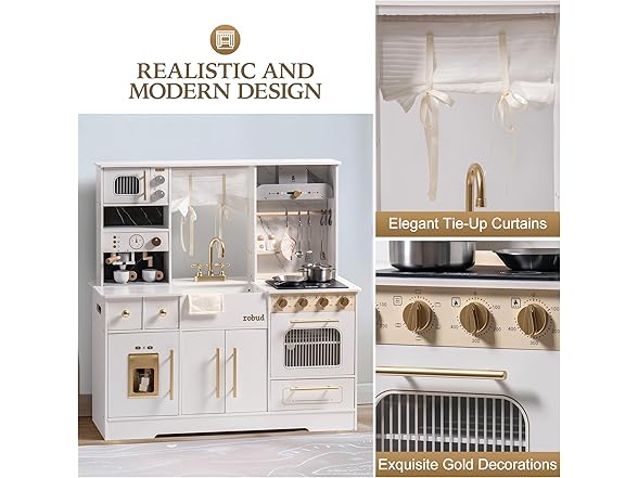 ROBUD Wooden Play Kitchen Set 
