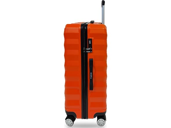 Tucci Italy Storto 3Pc Hardside Spinner Luggage Set Orange
