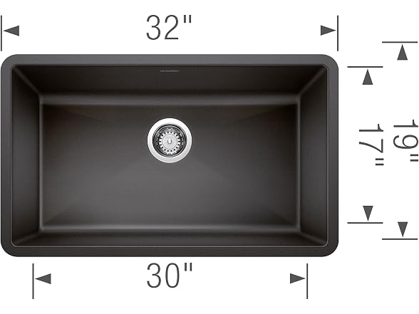 BLANCO 440149 PRECIS SILGRANIT 32" Single Bowl Und