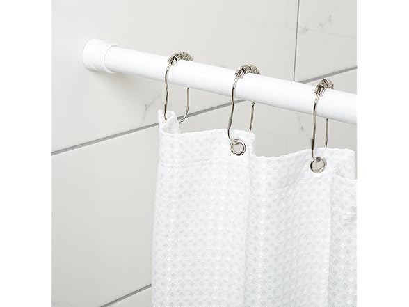 Zenna Home Tension Shower Curtain Rod, White