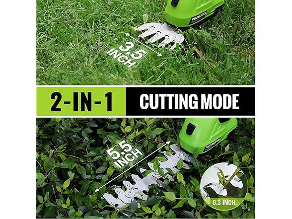 WORKPRO 7.2V Hedge Trimmer 2 in 1 Green