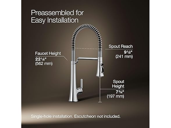 KOHLER K-23765-CP Tone Faucet Sprayhead Polished Chrome
