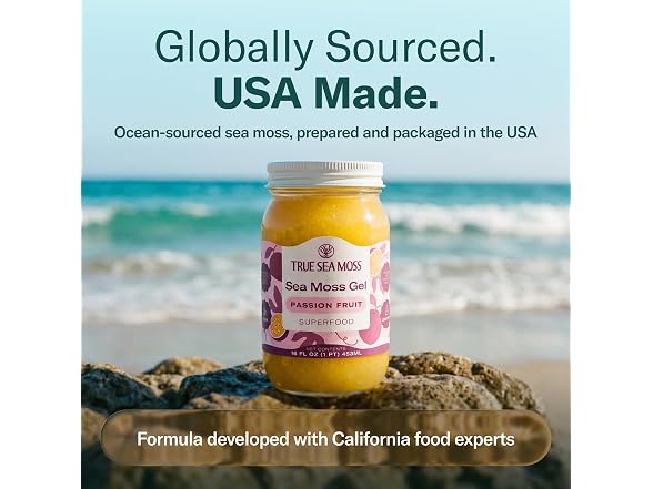 TrueSeaMoss Passionfruit Sea Moss Gel 16oz