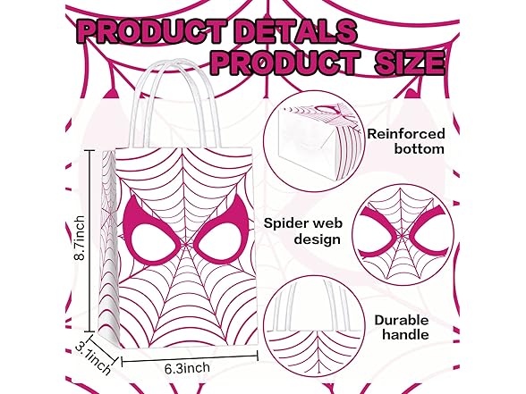 16 Pcs Spider Party Bags