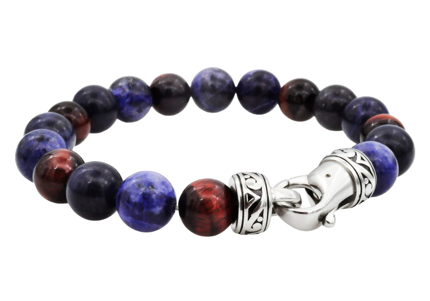 Genuine 10mm Stainless Steel Bead Bracelet - Gallery 11