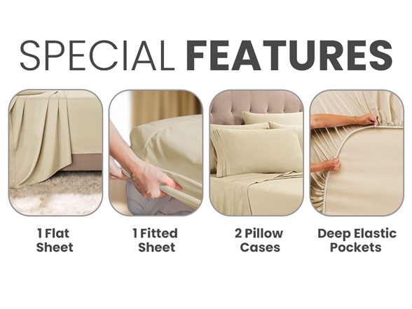 Clara Clark Premier 1800 Series 4 Piece Cal King Sheet Set