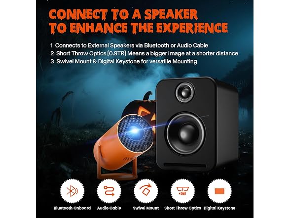 AAXA HP Halloween Projector (2026 Upgraded)