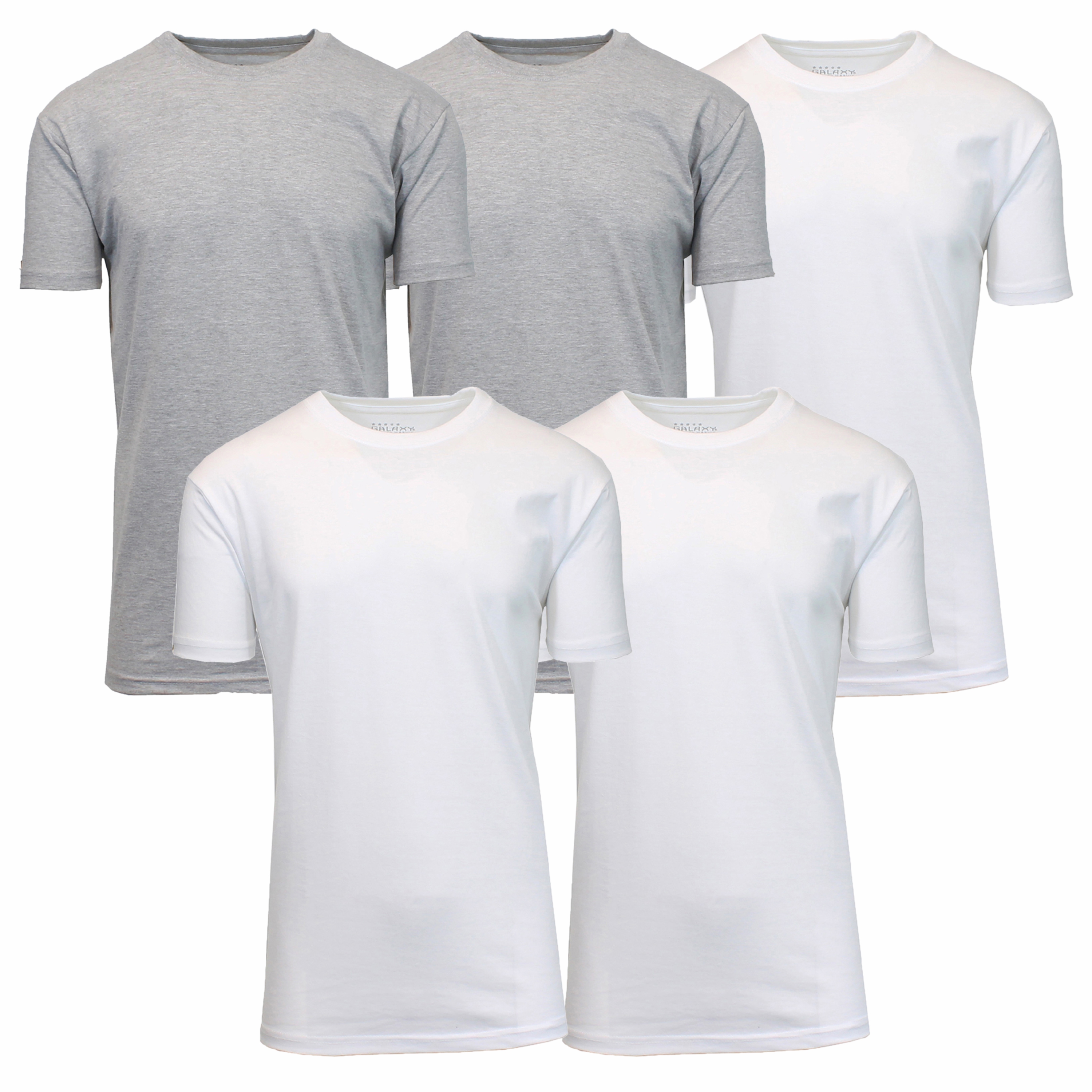 5Pk Mens S/S Crew Neck Solid Tee - Gallery 15