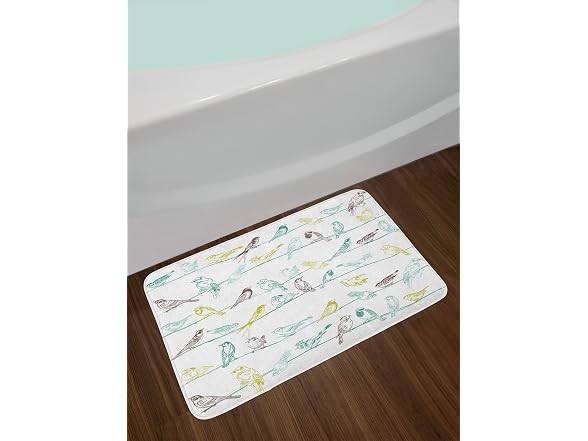 Ambesonne Birds Bath Mat, Various Type of Birds